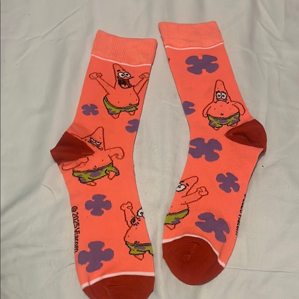 SpongeBob SquarePants Patrick Star Fun Socks - Coral and Purple